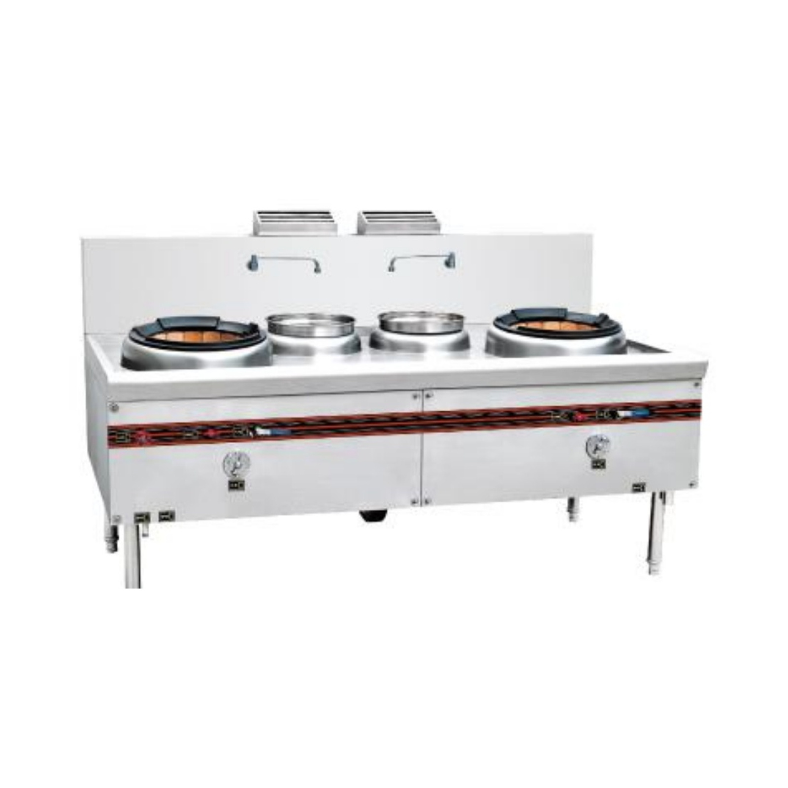 Double Wok Double Tail Cooking Range