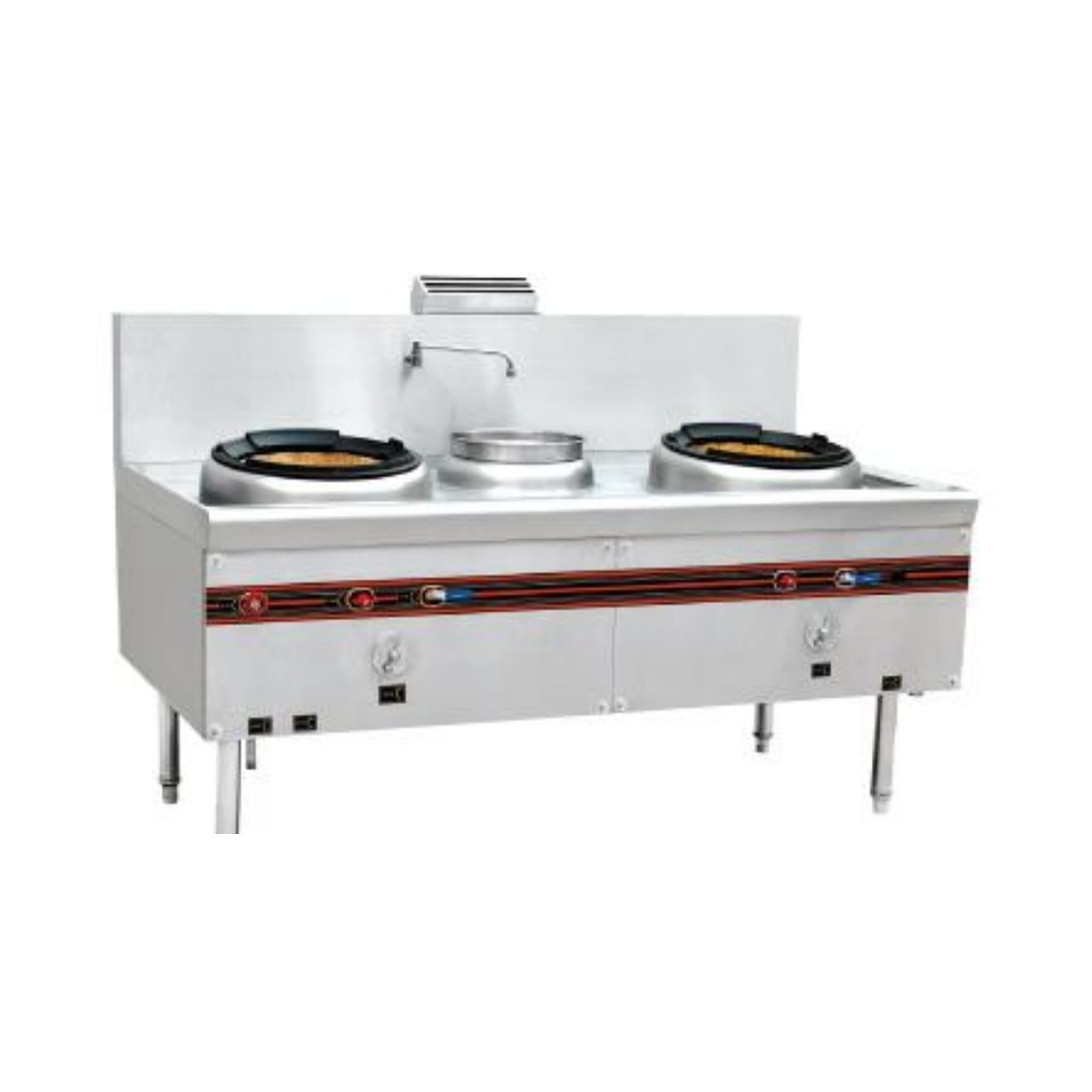 Double Wok Single Tail Cooking Range